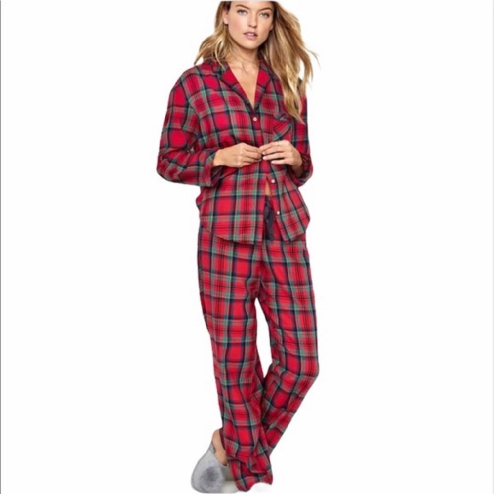 Victoria’s Secret Intimates Flannel Red Pajamas XS